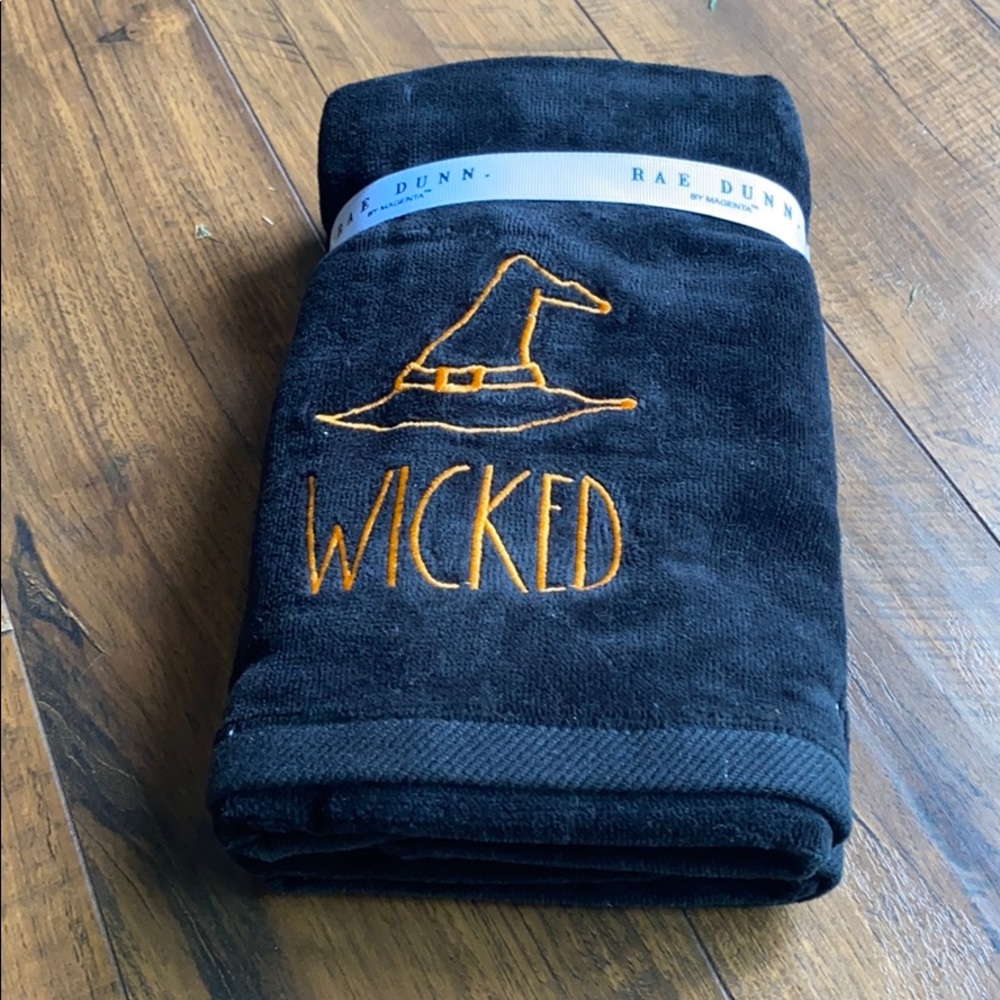 Rae Dunn set 2 wicked witch hand towels